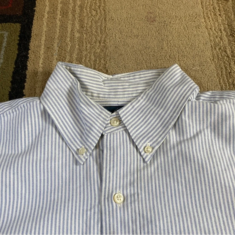 Ralph Lauren Classic Fit Button Down Striped Long Sleeve Shirt Men's Sz 16 34/35 - Picture 4 of 9